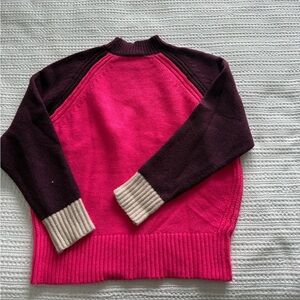 Ann Taylor Pink and Purple Colorblock Sweater